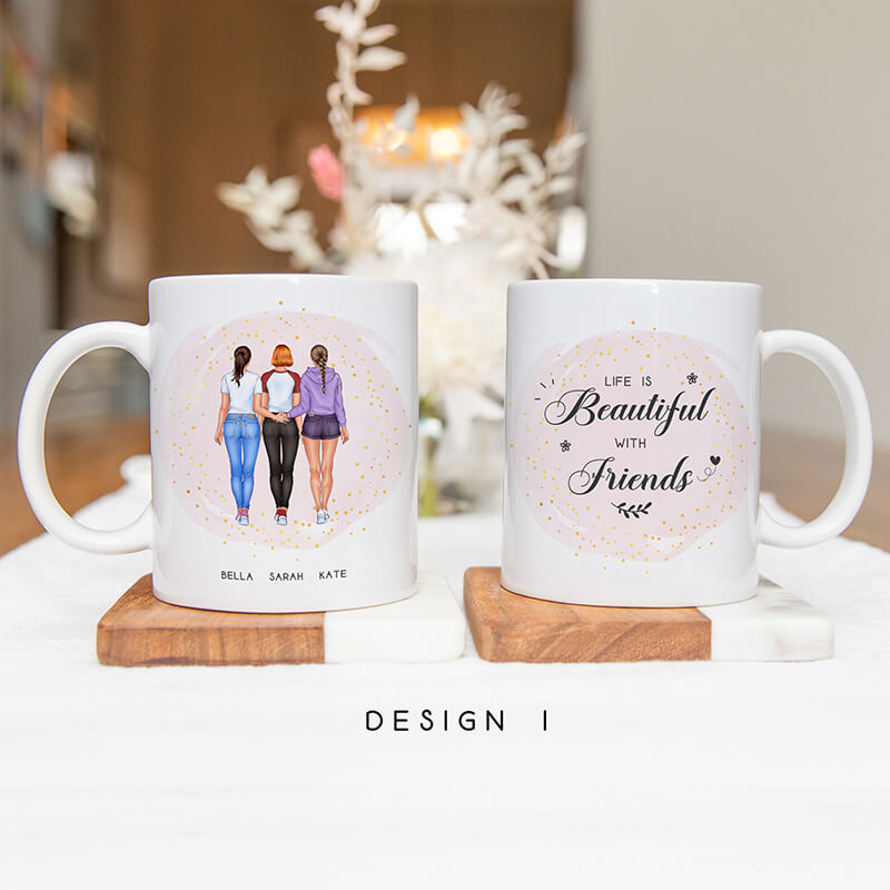 Up to 5 Personalised Best Friends Mug Life Is Beautiful With Frien Mintedhaus Australia