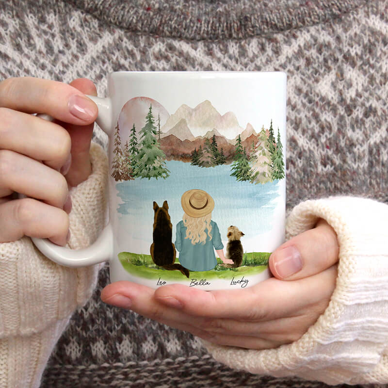 Personalised dog and owner mug discount