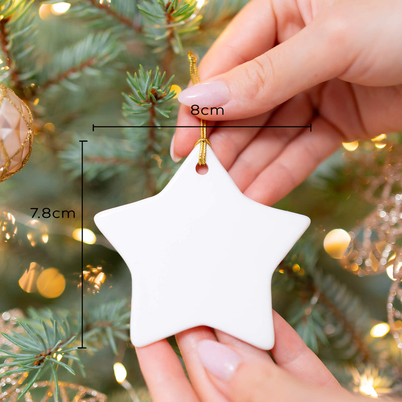 Custom First Christmas at New Home Ceramic Ornament - Personalized Housewarming Gift - New Home Ornament - Real Estate Gift