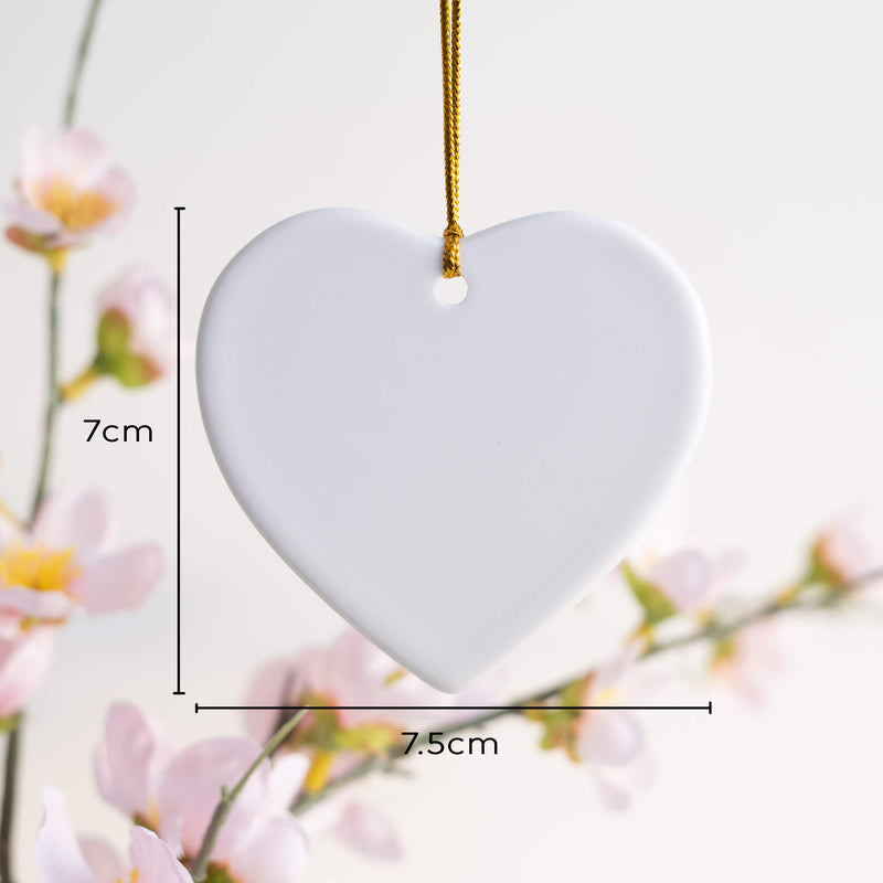Personalized Mum & Grandma Established Year Ornament – Heart-Shaped Ceramic Keepsake