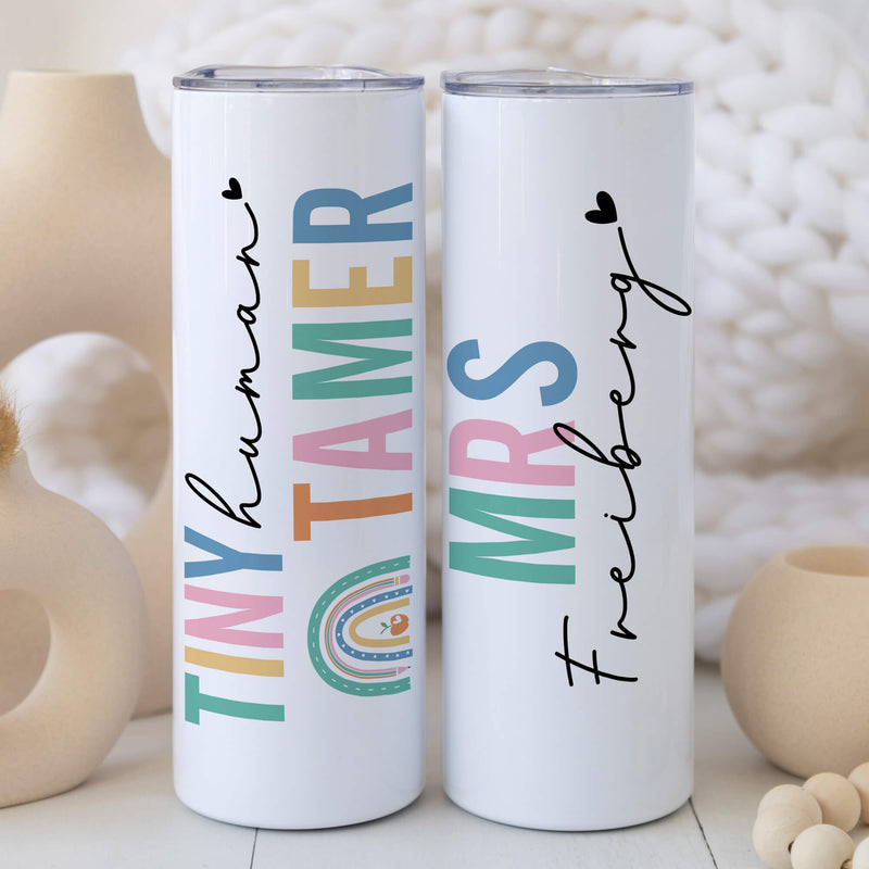 Teacher Gift - Tiny Human Tamer Tumbler - Day Care Teacher Gift - Babysitter Gift - Gift For Teacher End Of Year - Teacher Appreciation Gift