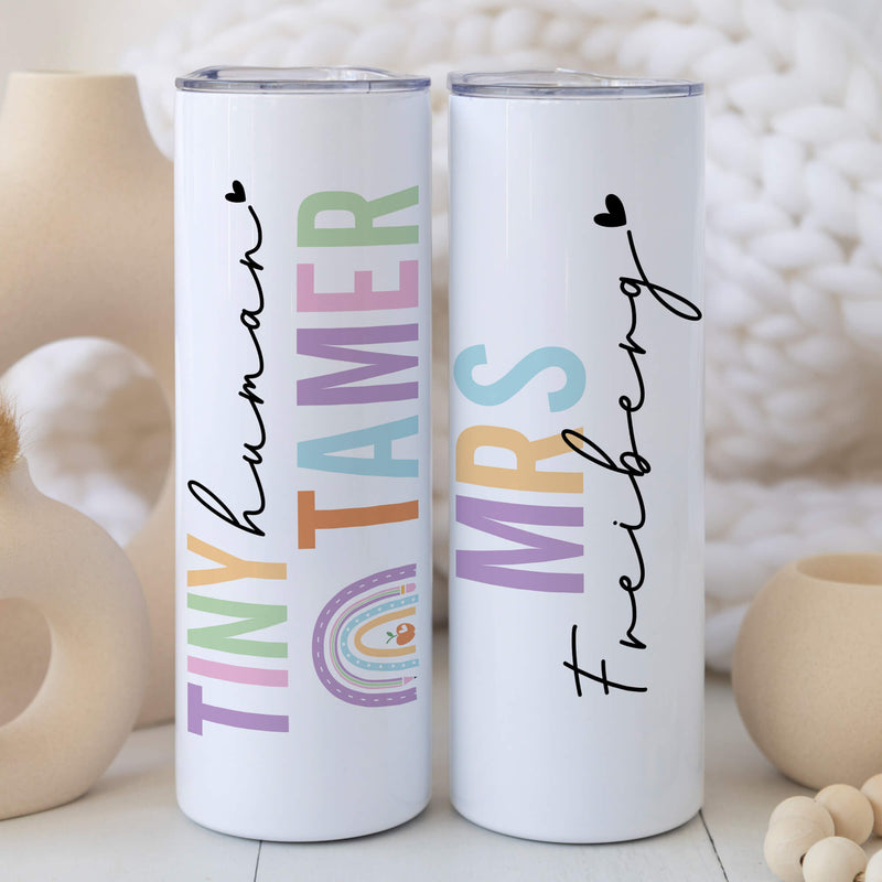 Teacher Gift - Tiny Human Tamer Tumbler - Day Care Teacher Gift - Babysitter Gift - Gift For Teacher End Of Year - Teacher Appreciation Gift