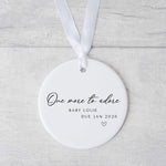 Personalised Baby Announcement Ornament – “One More to Adore” Custom Gift for Expecting Parents