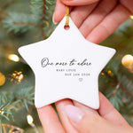 Personalised Baby Announcement Ornament – “One More to Adore” Custom Gift for Expecting Parents