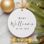 Personalised Baby Ornament – Custom Name & Date Keepsake for New Parents
