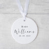 Personalised Baby Ornament – Custom Name & Date Keepsake for New Parents