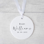 Personalised Baby Ornament – Custom Name & Date Keepsake for New Parents