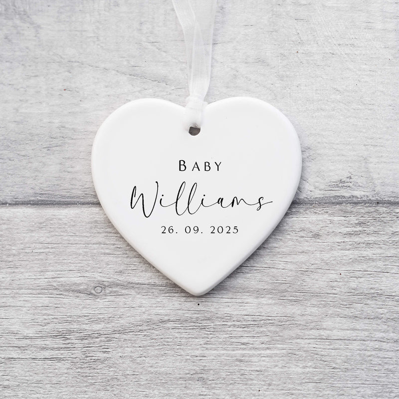 Personalised Baby Ornament – Custom Name & Date Keepsake for New Parents