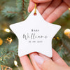 Personalised Baby Ornament – Custom Name & Date Keepsake for New Parents