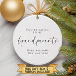 Personalised Pregnancy Announcement Ornament – “You’re Going to Be Grandparents” Keepsake Gift