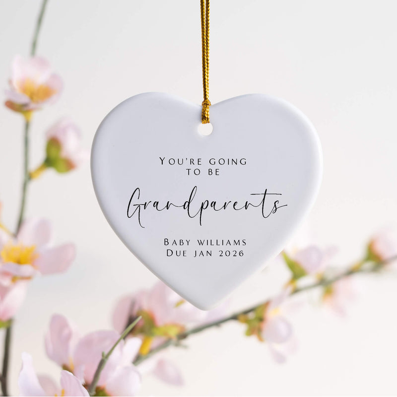 Personalised Pregnancy Announcement Ornament – “You’re Going to Be Grandparents” Keepsake Gift