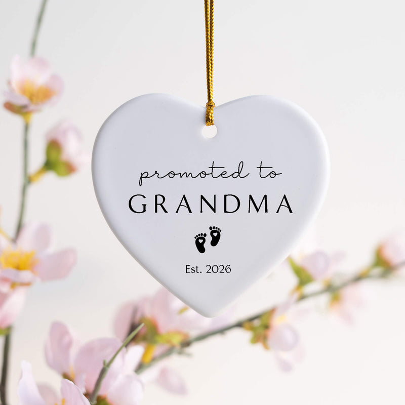 Personalised Pregnancy Announcement Ornament – “Promoted to Grandpa” Keepsake Gift