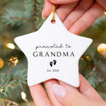 Personalised Pregnancy Announcement Ornament – “Promoted to Grandpa” Keepsake Gift