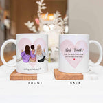 Up To 3 - Personalised Best Friends Mug  –  Gift for Bestie, Soul Sister, BFF