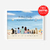 Personalised Family Prints - Big Family - Beach