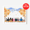 Personalised Family Prints - Big Family - Fall Trees