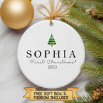 Personalized Baby First Christmas Ornament - Classic Christmas Tree Ornament