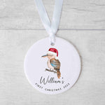 Personalized Kookaburra Christmas Ornament - Baby's First Christmas Keepsake - Christmas Bauble Gift