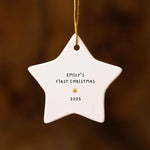 Personalized Baby First Christmas Ornament - Star Christmas Tree Ornament