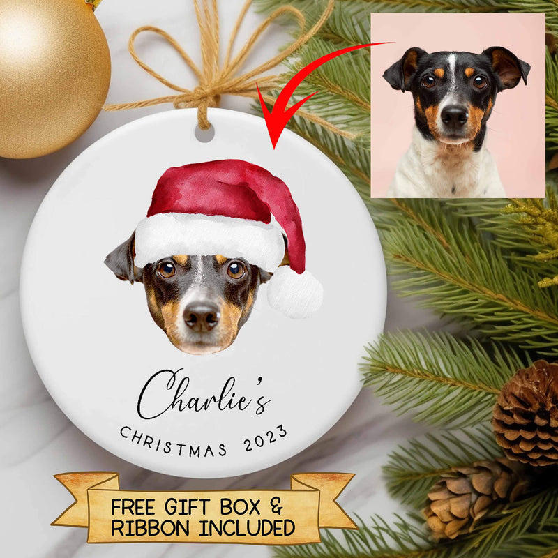 Custom Photo Christmas Ornament - Personalised Baby's First Christmas - Keepsake Christmas Bauble Gift For Dog Cat Owners