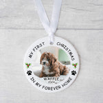 Personalized Pet Photo Christmas Ornament – First Christmas in Forever Home