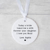 Bride Groom to Mum Wedding Gift Ornament – Heart Ceramic Keepsake | Mother of the Bride Gift | Mother of the Groom Gift | Personalized Wedding Day Ornament