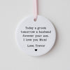 Bride Groom to Mum Wedding Gift Ornament – Heart Ceramic Keepsake | Mother of the Bride Gift | Mother of the Groom Gift | Personalized Wedding Day Ornament
