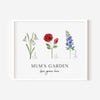 Grandma's Garden Wall Art - Personalised Birth Flower Print - Mothers Day Gifts For Nanna