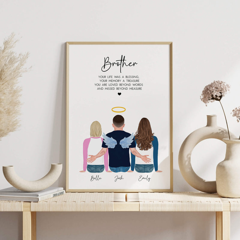 Memorial Gift - Loss of Brother Print - In Loving Memory of Brother - Bereavement gifts - Brother Memorial Prints