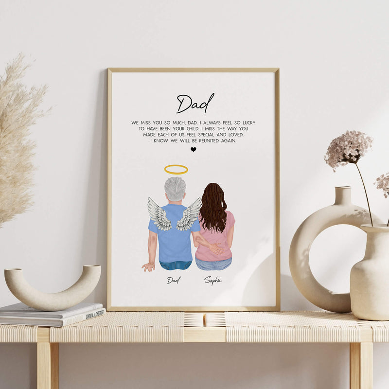 Memorial Gift - Loss of Father Print - In Loving Memory of Dad - Bereavement gifts - Deceased Father - For Son