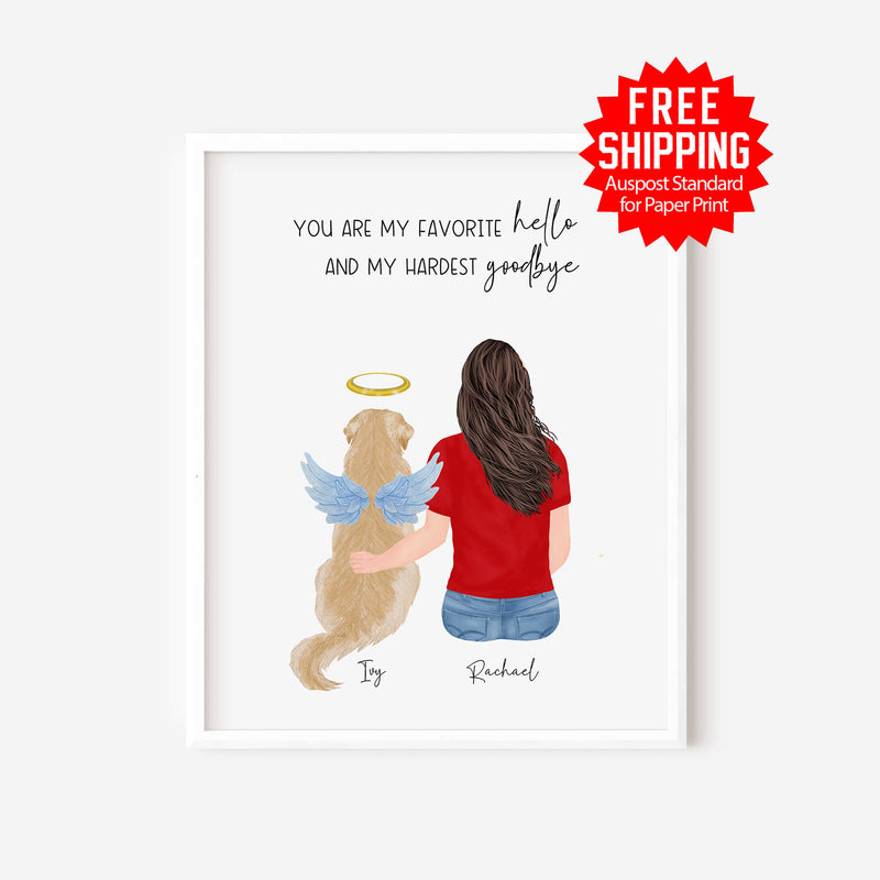 Pet Memorial Gift - Dog Mum Print - Cat Mum Sympathy Gift - Personalized Pet Loss Gift - Remembrance Present