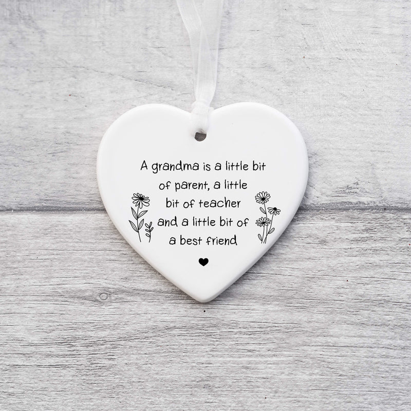 Grandma Ceramic Ornament – A Little Bit of Everything, Gift for Grandma
