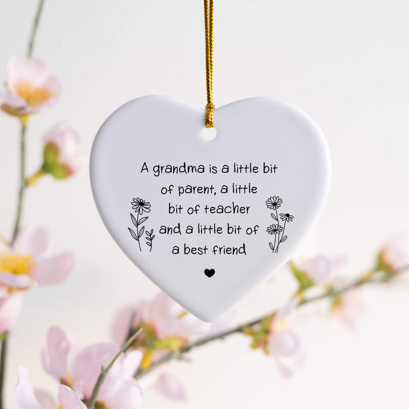Grandma Ceramic Ornament – A Little Bit of Everything, Gift for Grandma
