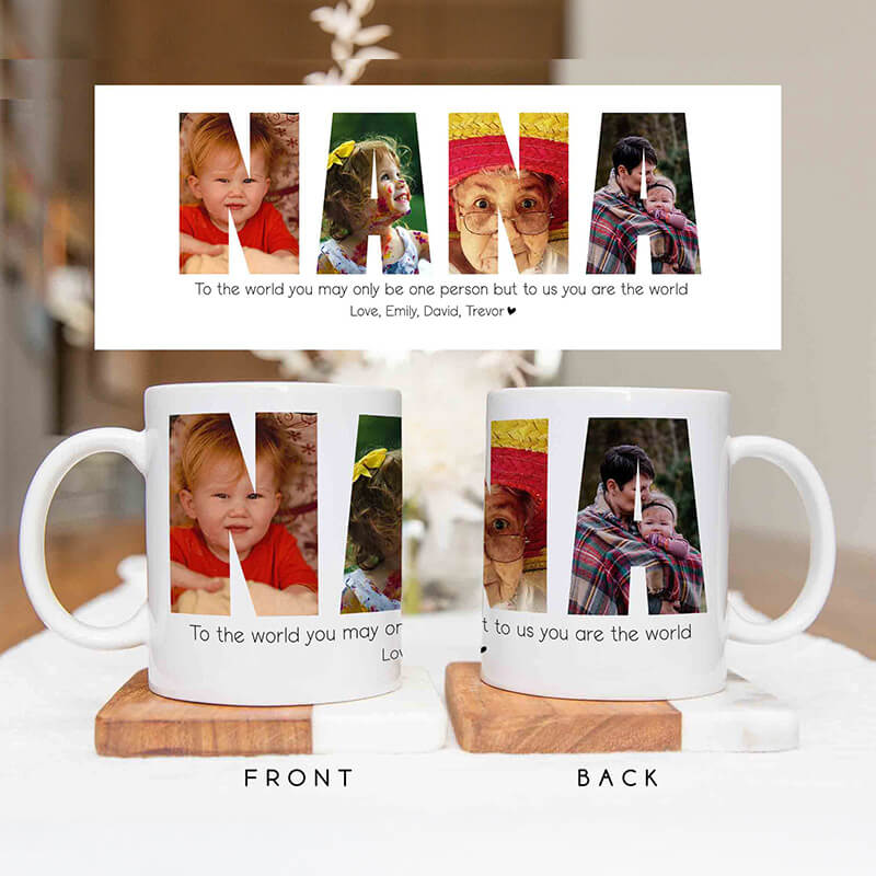 Personalized Photo Collage Mug for Grandma - Perfect Mother's Day or Birthday Gift - Gift For Mum, Grandparents, Auntie