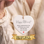 Happy Retirement Ornament – Personalised Ceramic Keepsake Gift