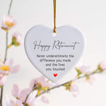 Happy Retirement Ornament – Personalised Ceramic Keepsake Gift