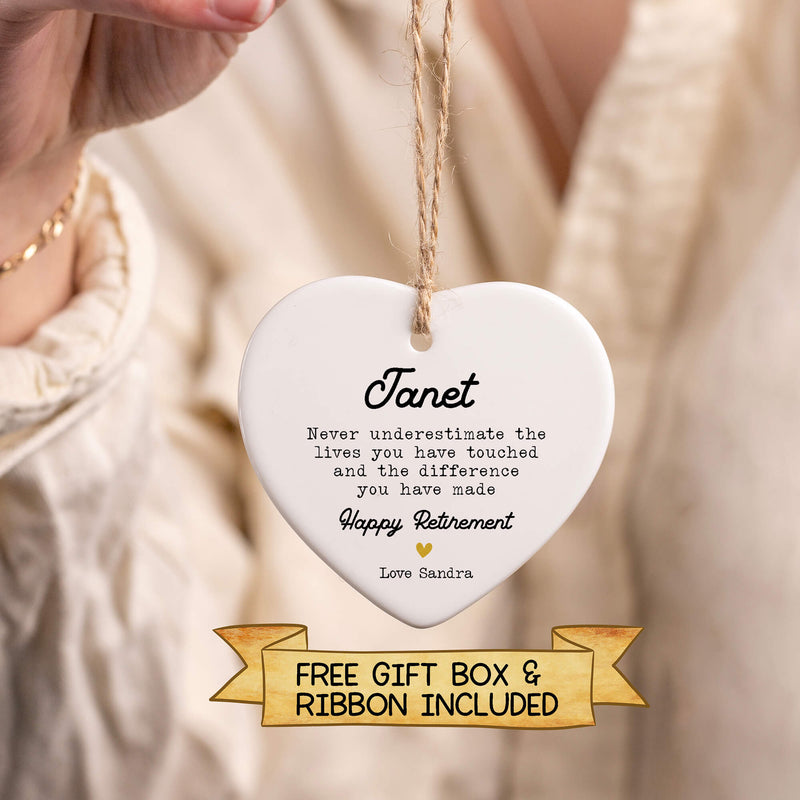 Personalised Retirement Ornament – Custom Name Ceramic Keepsake Gift