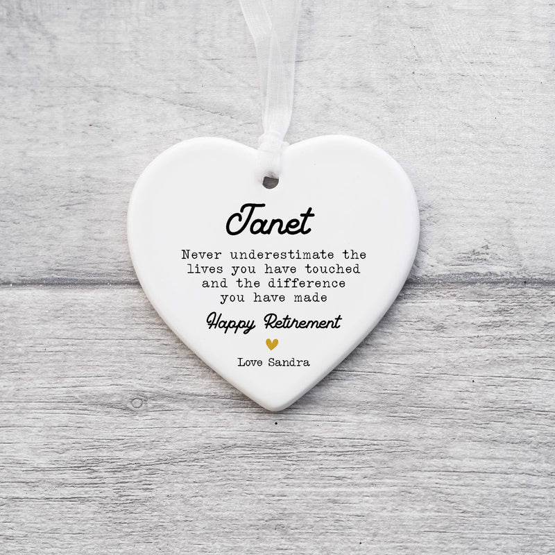 Personalised Retirement Ornament – Custom Name Ceramic Keepsake Gift