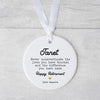 Personalised Retirement Ornament – Custom Name Ceramic Keepsake Gift