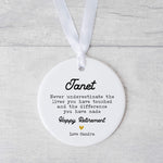 Personalised Retirement Ornament – Custom Name Ceramic Keepsake Gift