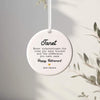 Personalised Retirement Ornament – Custom Name Ceramic Keepsake Gift