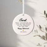 Personalised Retirement Ornament – Custom Name Ceramic Keepsake Gift