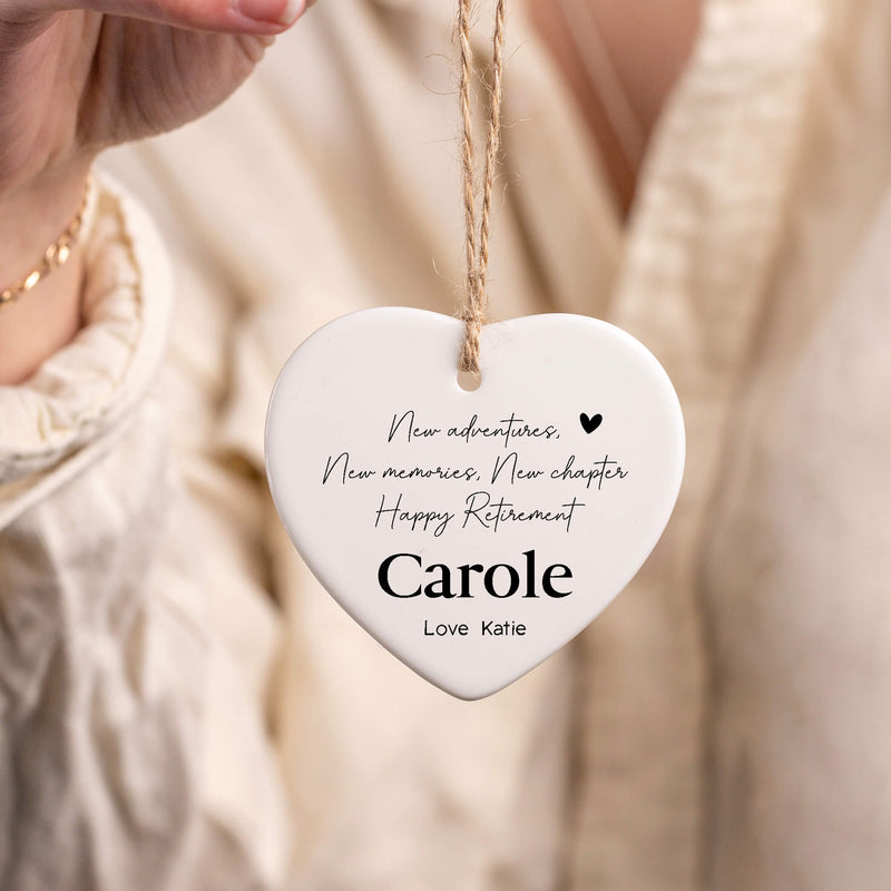 Personalised Retirement Ornament – New Adventures Ceramic Keepsake Gift