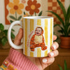 Personalised Striped Photo Mug – Custom Pet, Baby, or Family Face Mug in 8 Colours