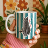 Personalised Striped Photo Mug – Custom Pet, Baby, or Family Face Mug in 8 Colours