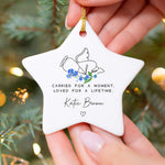 Angel Baby Memorial Ornament with Forget-Me-Not Flowers – Personalised Keepsake