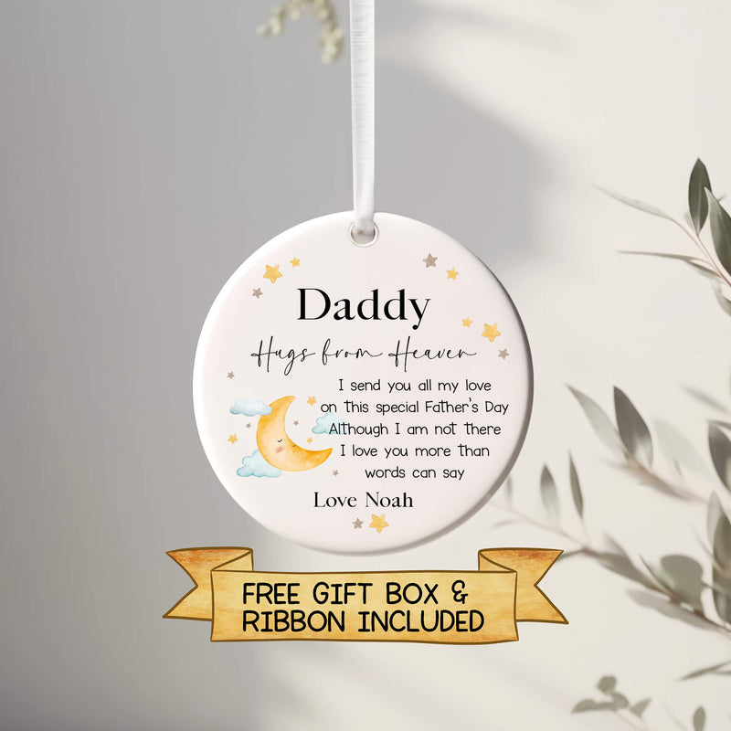Hugs from Heaven Father’s Day Ornament – Angel Baby Memorial Gift