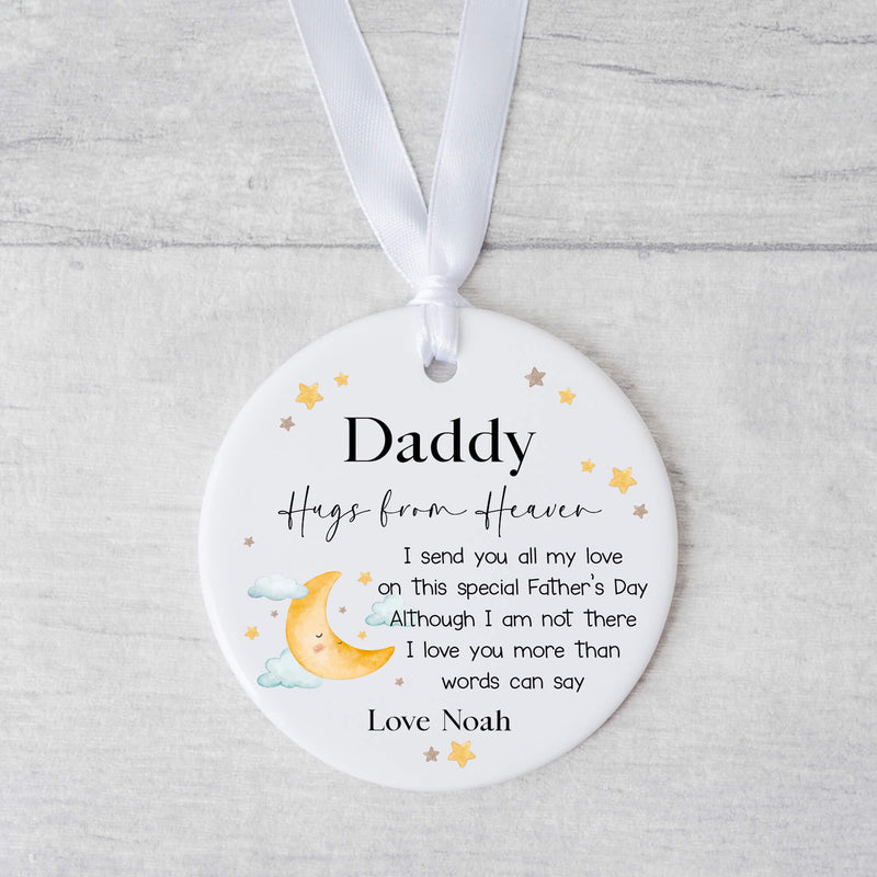 Hugs from Heaven Father’s Day Ornament – Angel Baby Memorial Gift