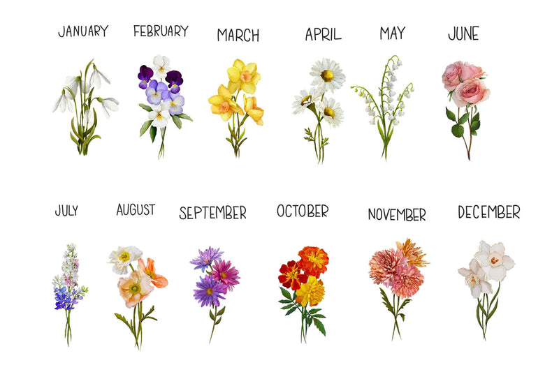 Mum's Garden Wall Art - Birth Flower Print - Personalized Gifts For Mum - Mothers Day