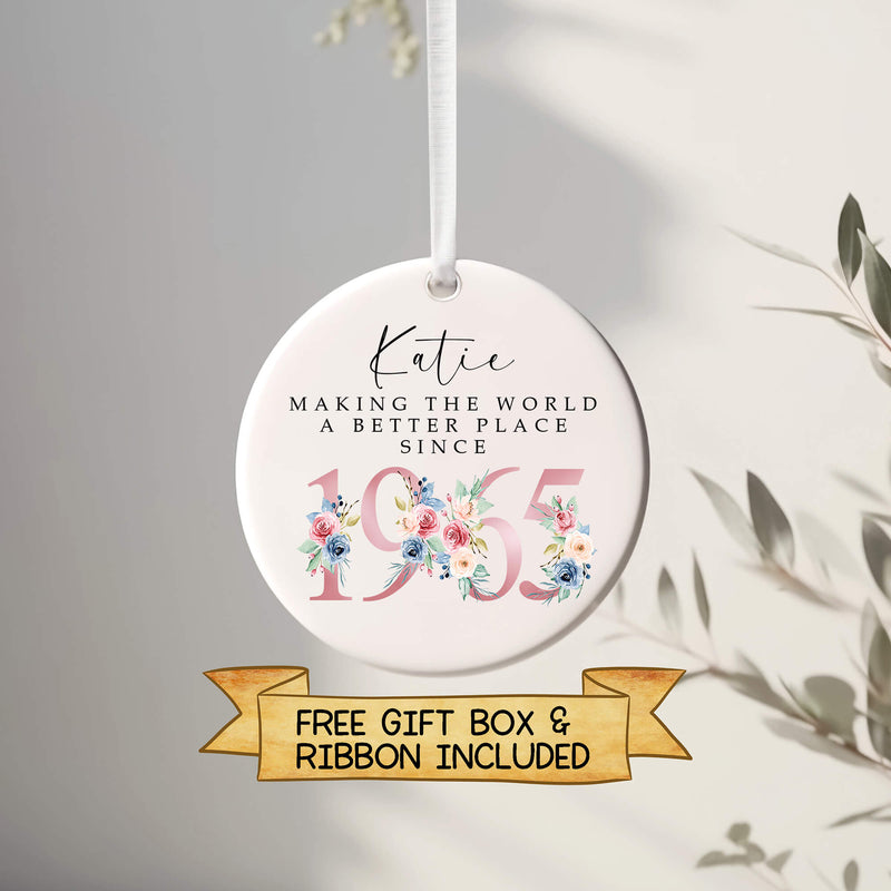 Personalised 40th Birthday Ornament – “Making the World a Better Place Since [Year]” Keepsake Gift